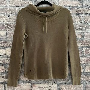 Lauren Ralph Lauren waffle knit cowel neck with drawstrings with metal accents🌸